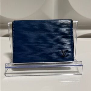 Louis Vuitton Epi Leather Card Case in Navy Blue